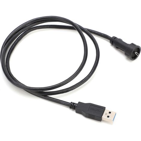 Connecteur USB étanche à enclenchement mâle pour montage sur panneau, fournitures industrielles E10TPCBAM/U3AM (0,5 m) (1/5)