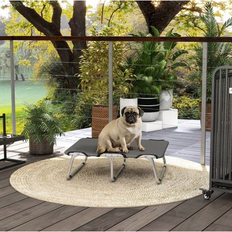 Faltbares Hundebett, robust und bequem, bis 10 kg, 71 x 58 x 20 cm, grau, OKMYHOME (1/5)