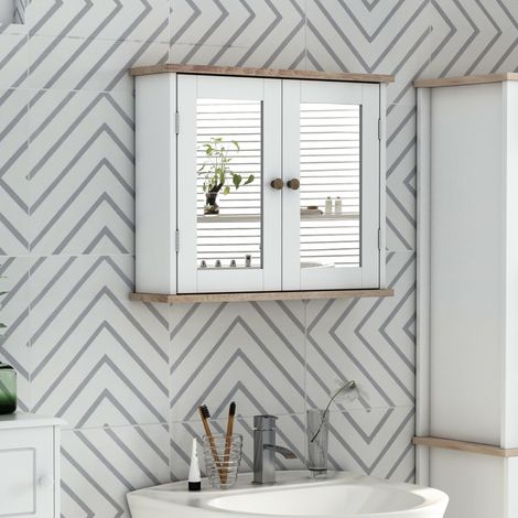 Armoire Murale avec Miroir pour Salle de Bain 56I x 14P x 46H cm (1/5)