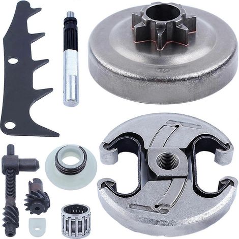 Compatible avec Husqvarna 340, 345 et 350. Compatible avec Jonsered 2145 et 2150. Compatible avec les tronçonneuses de 0,325" à 7 dents. Kit tambour d'embrayage 0,325" 7 dents, références : 578097901, (1/5)