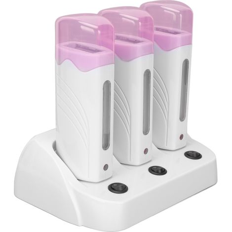 Kit de 3 épilateurs électriques portables pour l'épilation à la cire, idéal pour les voyages (prise UE 220 V). (1/5)