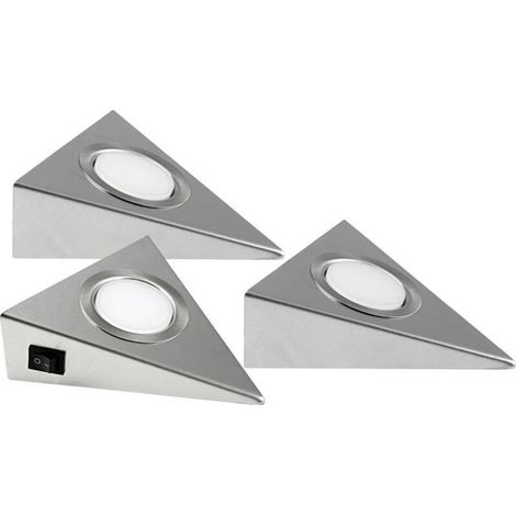 LED MYSELOXYÉclairage de meubles, un ensemble 3Un système intégré 6Wlumière blanche chaude dirigéLampe, en acier inoxydable (1/5)