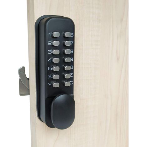 serrure de porte coulissante numérique à code facile,Sans clé (Noir) (1/5)
