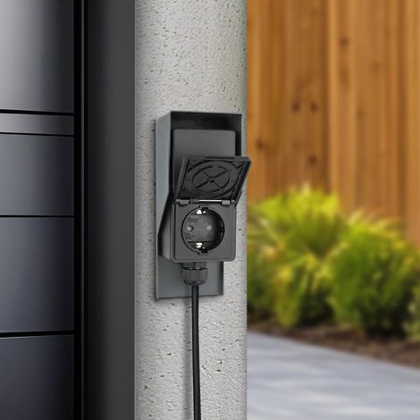 Aufputz Steckdose für außen 2-fach IP44 Gartensteckdose - Farbe: Anthrazit