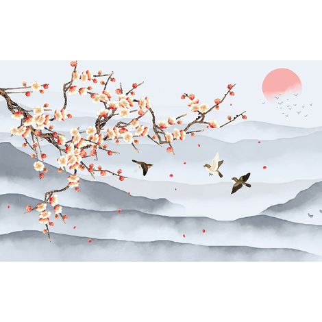 Papier peint panoramique - Cerisiers - 130 cm x 81 cm (1/2)