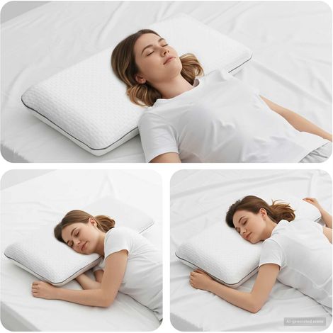 vidaXL Sleeping Pillow Plain White 70 x 40 x 14 cm Gel Foam