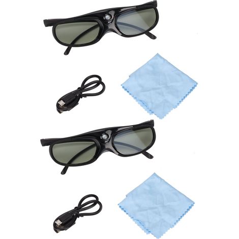 Lunettes 3D à obturateur actif 144 Hz, lot de 2, lentille LCD DLP Link pour projecteurs (1/5)