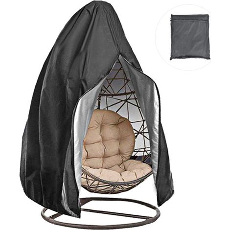 Housse de protection imperméable et anti-poussière avec fermeture éclair pour fauteuil suspendu d'extérieur et mobilier (1/5)