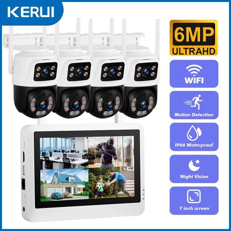 Système de caméra de sécurité sans fil avec écran LCD 7 pouces, kit de surveillance de sécurité domestique NVR 8 canaux (1/5)