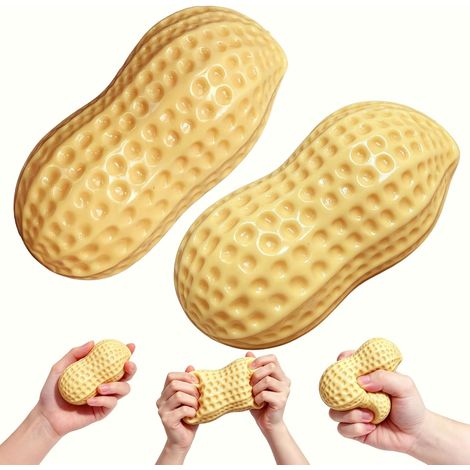 Lot de 2 jouets anti-stress en forme de cacahuètes, cacahuètes croustillantes à remontée lente. (1/5)