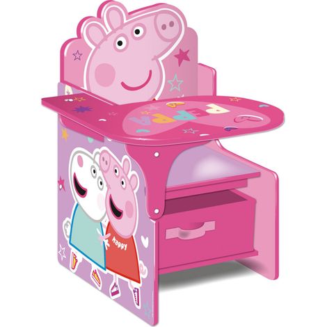 Chaise de rangement en bois et tissu Peppa Pig – Longueur 52cm – Largeur 50cm – Poids 8,2kg – Pour enfants à partir de 3 ans – Arditex (1/3)