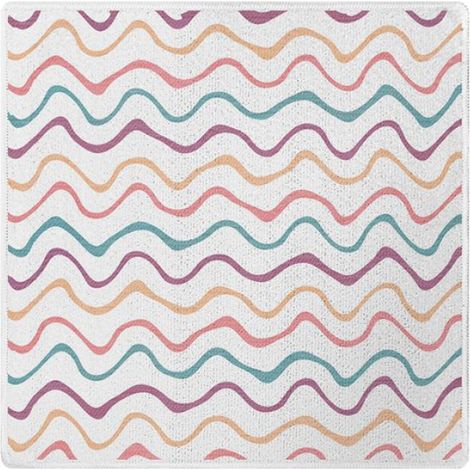 Chiffon Cuisine - Cellulose Réutilisable - 30 x 30 Cm - Imprimé Vague Macaron - Lot de 2 (1/5)