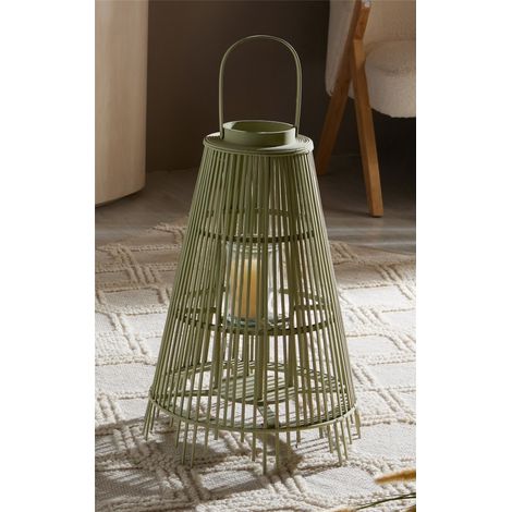 Lanterne conique verte à lamelles 59 cm. 41Dx59 cm (1/3)