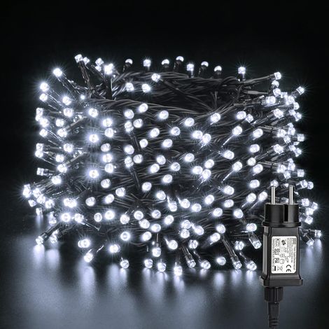 Guirlande lumineuse d'intérieur, 50 m, 500 LED, décoration de Noël, extérieur, étanche, 8 modes, pour jardin, maison, fête, terrasse, arbre, blanc (1/5)