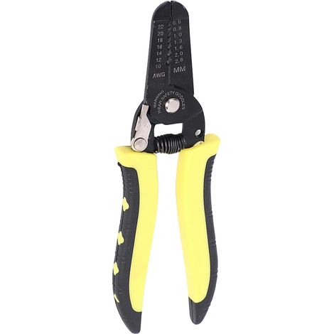 Spellafili elettrici, pinze da taglio elettriche, utensile spelafili a molla, impugnatura antiscivolo, utensile spelafili per fili solidi e flessibili (giallo)