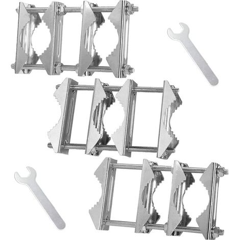 Pinces de mât en V pour antenne – Lot de 3, boulons 14 cm, configuration modulable (3 options), acier anti-rouille, montage mât à mât