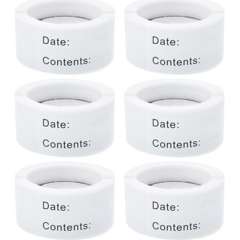 CCYKXAÉtiquettes Autocollantes et Organisation Alimentaire en Papier Blanc 6 Rouleaux, Écriture Résistante pour Stockage Lait Maternel pour Congélation