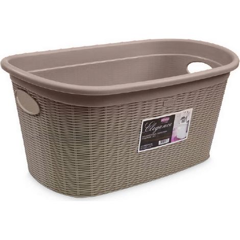 1PZ CESTA PORTABIANCHERIA ELEGANCE Lt. 35 - cm. 58x38x28 h col. Tortora