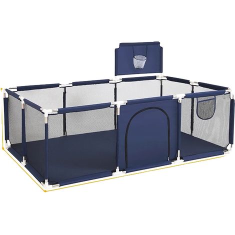 Parc, Design Portable, Sûr pour les Enfants, Rectangle Bleu (1/2)