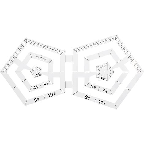 Lot de 2 règles de patchwork pentagonales en acrylique transparent pour couture et dessin DIY (1/5)