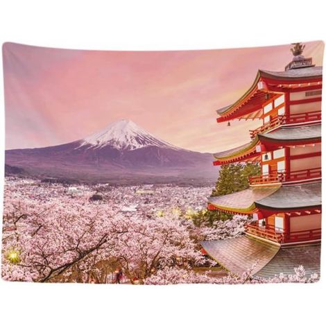 Wandteppich für den Innenbereich – Blumen – Japan – Berge – Natur – Stoffwanddekoration – 200 x 150 cm – Poster (1/5)