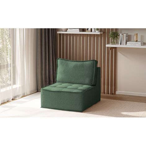 Sessel SANDE 1-Sitzer Modul Stoff Raven Flaschengrün (1/5)