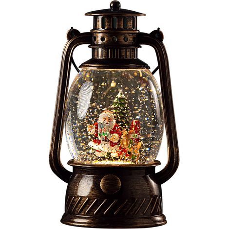 Weihnachtsnachtlicht, Schneeflocken-Glaslaterne mit Musik-USB-Aufladung, kann als Tischdekoration, Weihnachtsdekoration, Weihnachtsgeschenk verwendet werden (Weihnachtsmann-Version) (1/4)