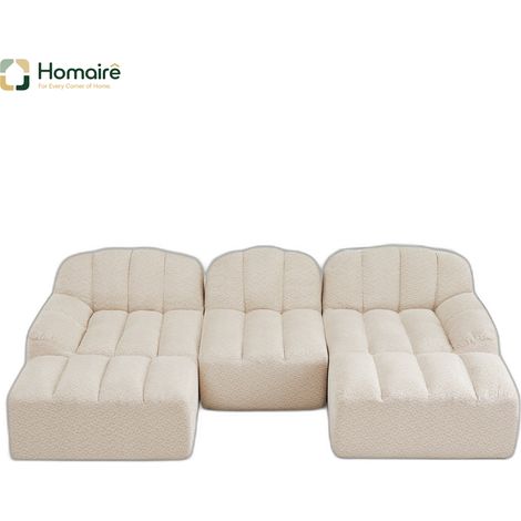 Sofa mit Modulen und Armlehnen aus Fleece mehrfarbig en Polyester 288 x 165 x 79 cm HOMAIRE (1/5)