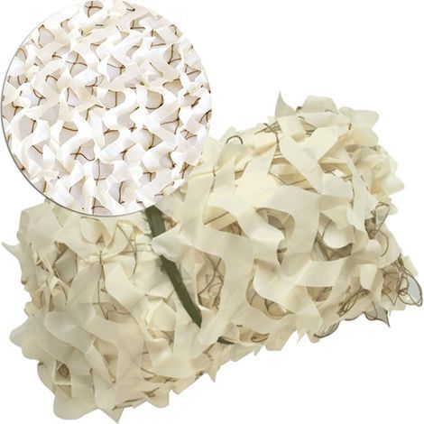 TAISHENGDA-Filet d'ombrage, Filet d'ombrage Camouflage de Conception en Creux, pour Camping, Chasse, Décoration, Crème Solaire, Protection Solaire de Jardin, Beige, 2x8m (1/5)