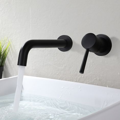 Robinet encastré mural avec mitigeur en cuivre, eau chaude et froide, type dissimulé, pression longue. (1/5)