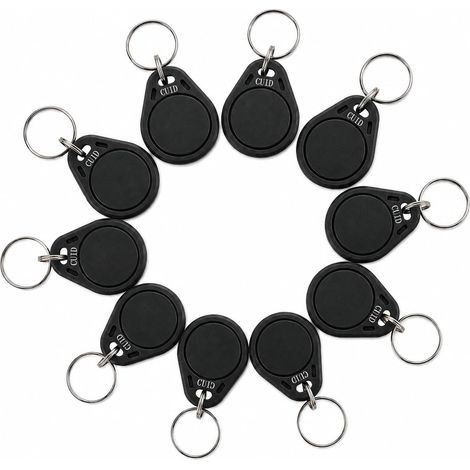 Lot de 10 Badges RFID 13,56 MHz Programmables, Puce CUID, Badges NFC Vierges Réinscriptibles, pour Contrôle d’Accès, Porte d’Immeuble, Bureau, Parking, Ascenseur Compatible (Noir) (1/5)