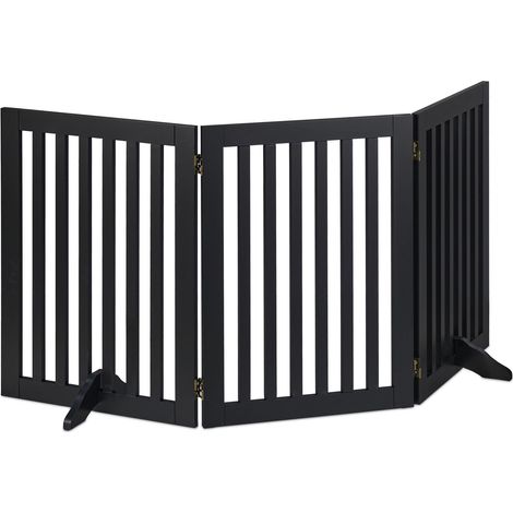 Barriera di sicurezza estensibile per animali 70 x 51 x 2 cm installazione flessibile ambiente sicuro in MDF nero 130010757
