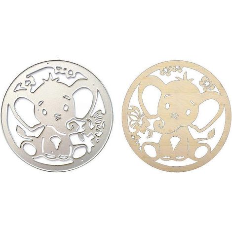 Gabarits de découpe en gaufrage éléphant pour album de scrapbooking DIY (1/4)