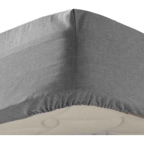 Drap Housse "Actually" 140x190cm Gris (1/2)