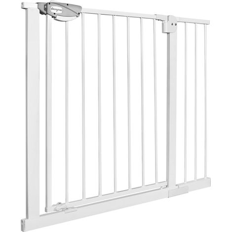 Naizy – Barrière de sécurité pour enfants sans perçage – Grille métallique extensible 95-105 cm – Double verrouillage – Installation facile