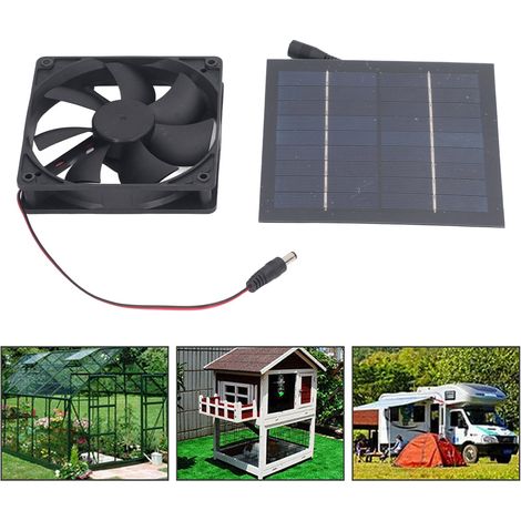 Mini ventilateur solaire 20W pour salle de bain, toilettes et animaux de compagnie (1/5)