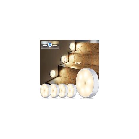 Set mit 4 batteriebetriebenen LED-Unterbauleuchten mit Bewegungsmeldern für Küche, Treppenhaus und Schränke. – Crezuo