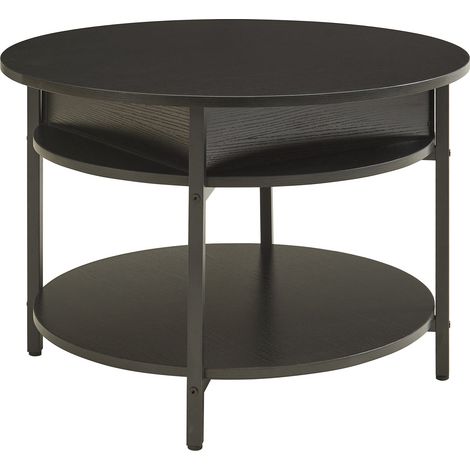 Table basse console d'appoint avec surface relevable noir (1/5)
