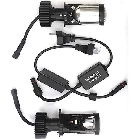 Motorrad-LED-Scheinwerferlampe, Hochleistungs-Fisheye-Lampen-Kit, Aluminium, 12–24 V, Fern- und Abblendlicht, Y6D-H4
