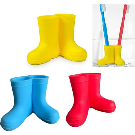 3 Pièces Porte Brosse à Dents Multifonctionnel en Silicone, Supports de Brosse à Dents en Silicone en Forme de Bottes de Pluie pour Brosse à Dents pour Enfants Salle de Bain Cuisine Salon Bureau (1/5)