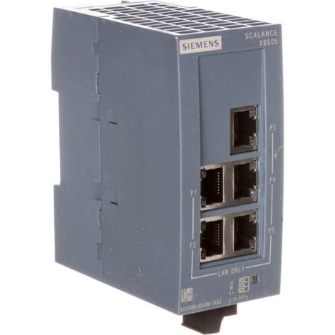 Switch industrial no gestionado con 5 puertos RJ45 de 10/100 Mb/s SCALANCE XB005 6GK5005-0BA00-1AB2