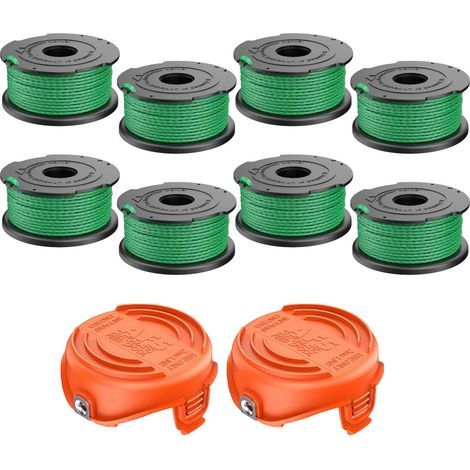Bobine de fil de rechange pour débroussailleuse Black and Decker, A6486, 2 mm/6,1 m, bobines de fil de rechange pour débroussailleuse (8 + 2) (1/5)