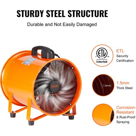 VEVOR Ventilateur deExtraction 367 W Extracteur deAir Conduit Industriel 304,8 mm Tuyau deExtraction 10 m Volume deAir 4373 m3/h Ventilateur deEvacuation pour Extraire Fumee Maison Travail — vue 4
