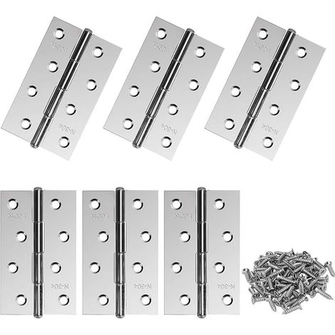 Charnières Acier Inoxydable Charnière Porte Meuble Connecteurs Vis Maison Matériel Armoire Garde Tiroir 89 54mm (1/5)