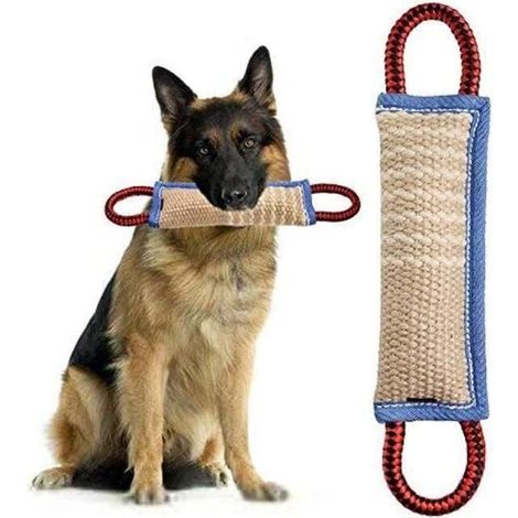 Jouet pour chien,Jouet de dressage pour chien avec 2 poignées - Boudin à mordre de grande taille (30 cm)