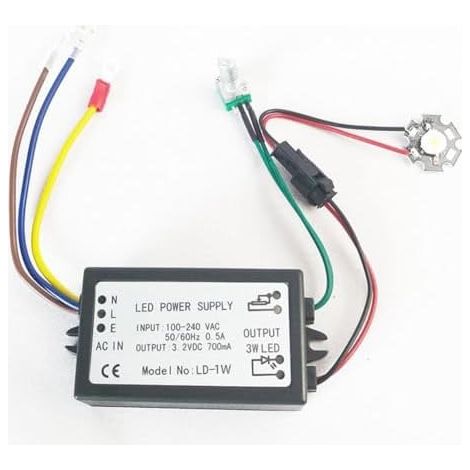 Mikroskop-Netzteil mit Dimmfunktion, 3W- und 5W-LEDs, integriertes Leistungsmodul 100-240V AC, Eingang für Mikroskopbeleuchtung, schwarz (LD-1W) (1/5)