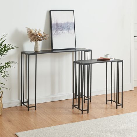 Set de 2 mesas consolas Ørsta - Negro [en.casa] (1/5)