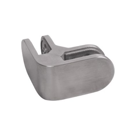 [QUALITE FRANCAISE] - Pince à verre demi-ronde d'angle, fixation sur plat - Hauteur 45mm Longueur 80mm - À visser - Inox 316