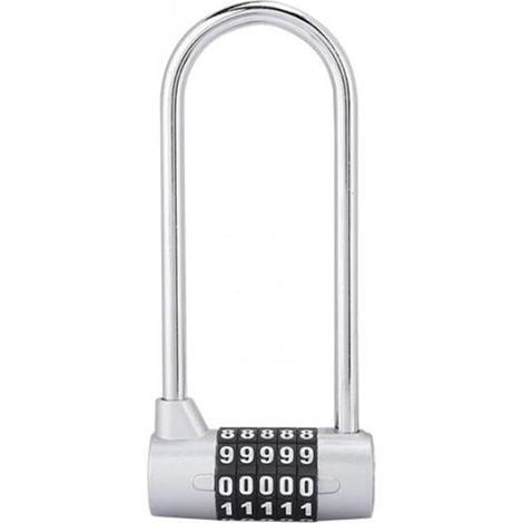 Cadenas à combinaison à 5 chiffres, longue anse pour extérieur, serrure de sécurité allongée pour casier de gym, boîte à outils, placard, armoire