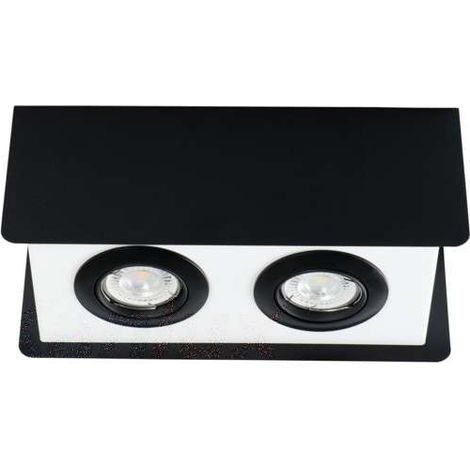 Spot plafond Kanlux TORIM rect. 2xGU10 IP20 noir/blanc (1/4)